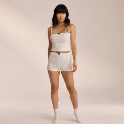 Pointelle Pyjamashorts - Hvid