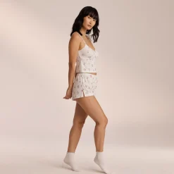 Pointelle Pyjamashorts - Hvid Floral