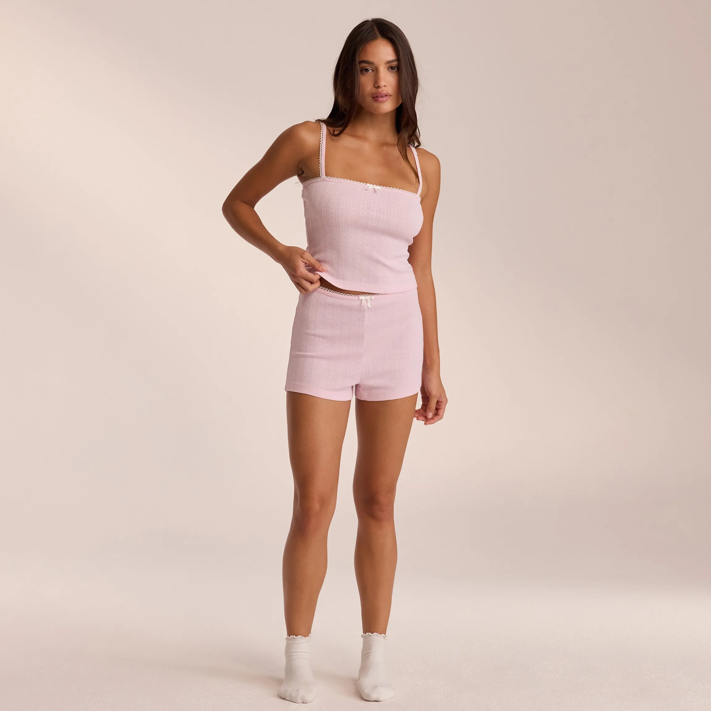 Pointelle Pyjamashorts - Pink