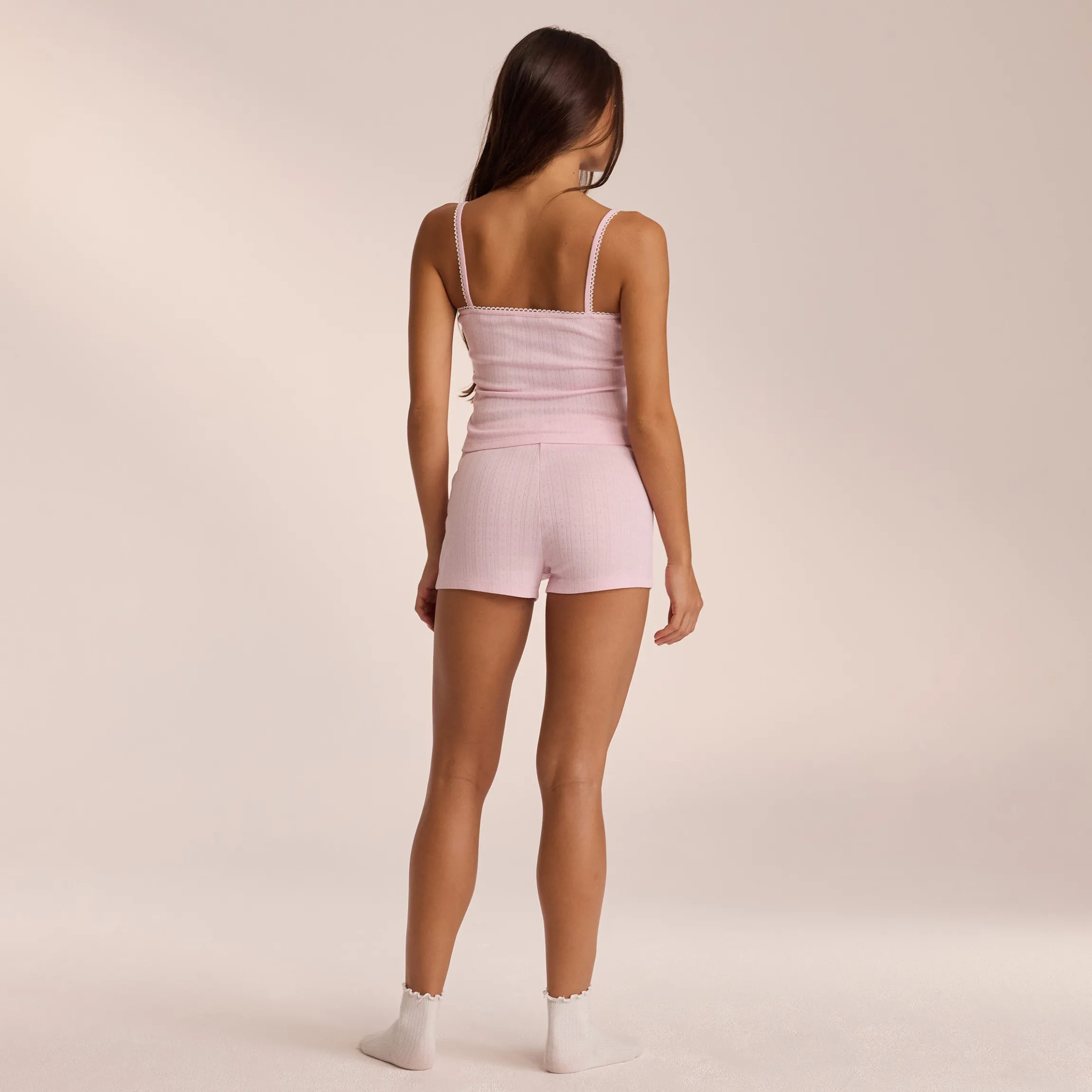 Pointelle Pyjamashorts - Pink