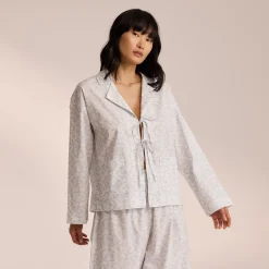 Pyjamasskjorte i Bomuld - Blå