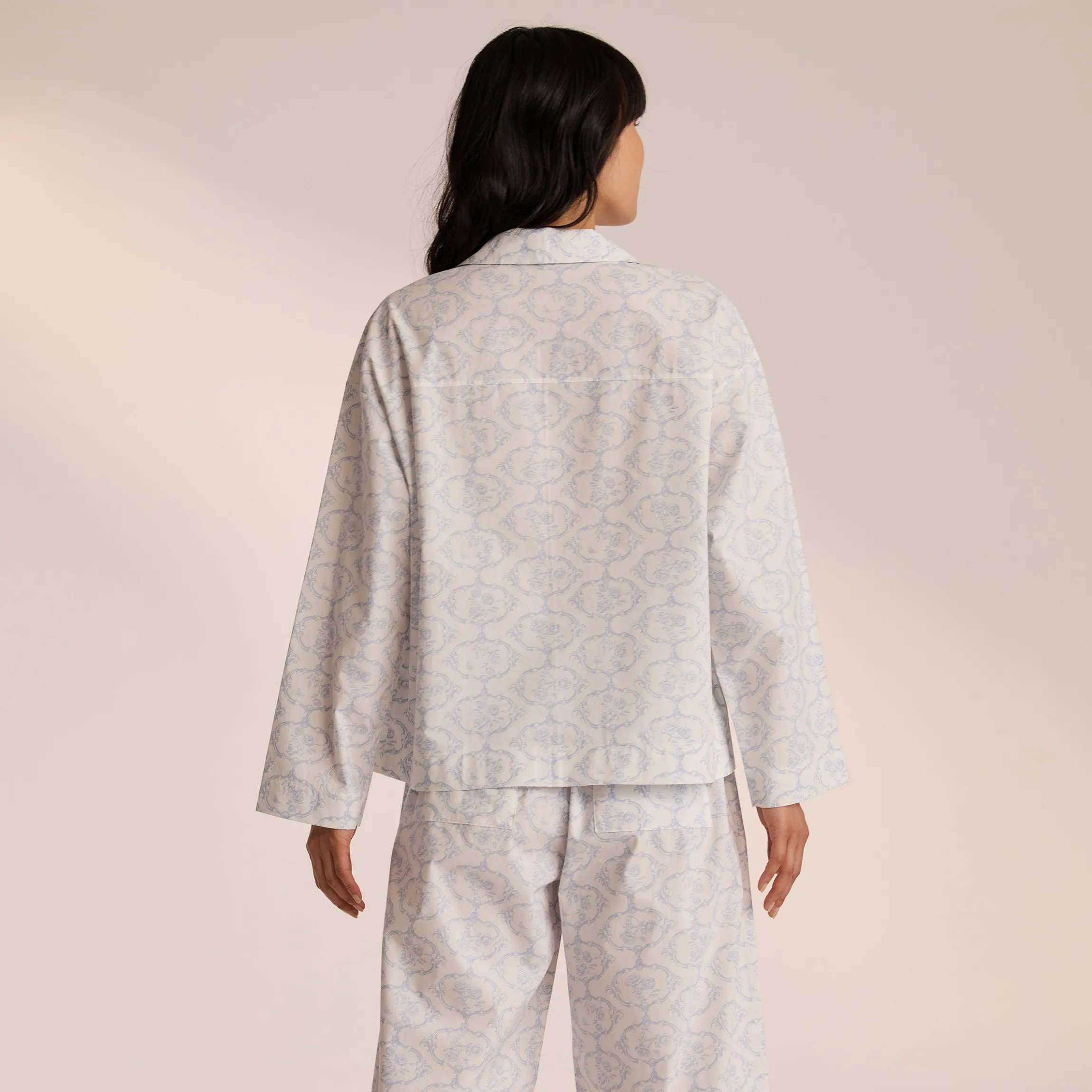 Pyjamasskjorte i Bomuld - Blå