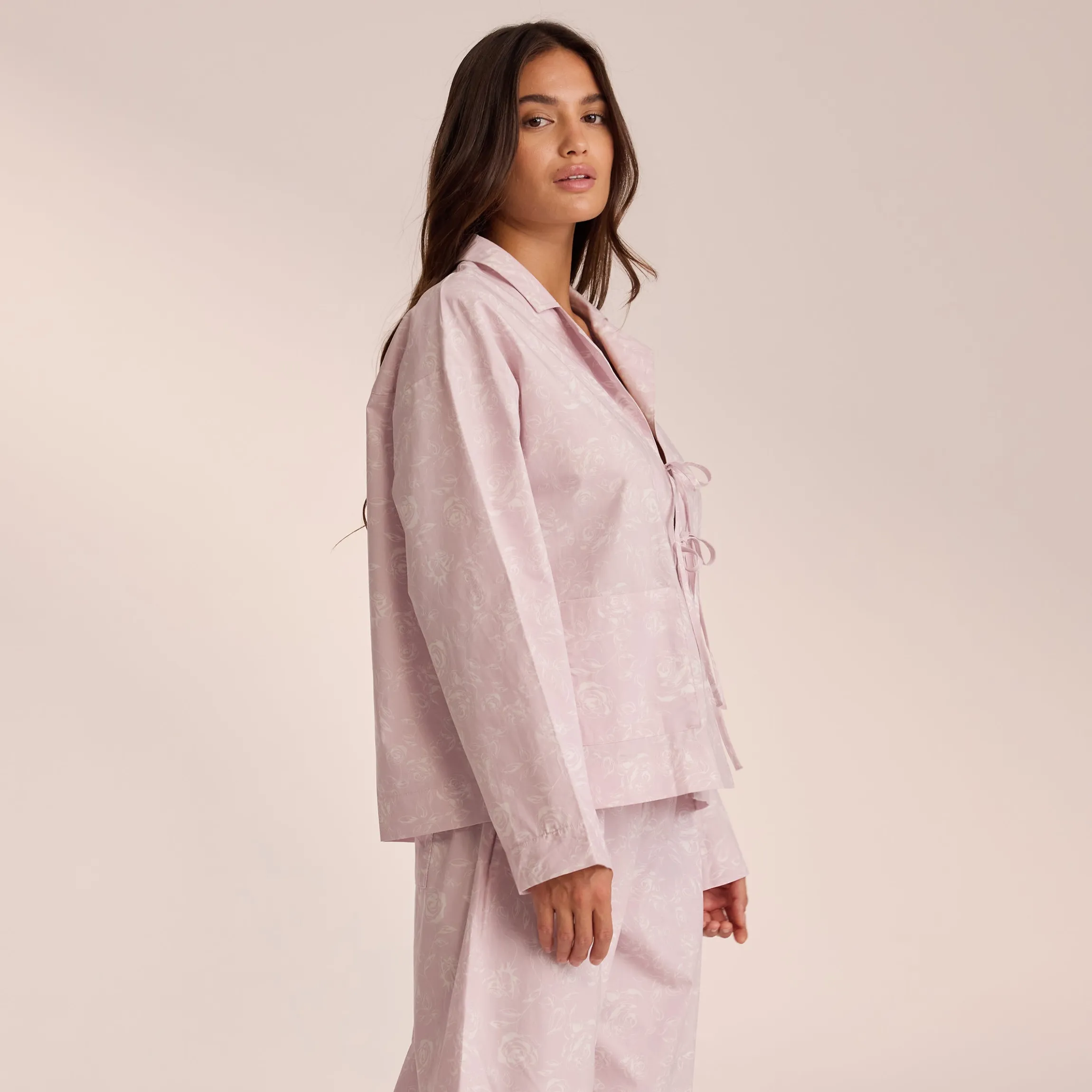 Pyjamasskjorte i Bomuld - Lilla