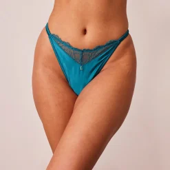 Quilted Lace G-streng - Turkis