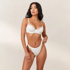 Ribbed Balcony BH - Hvid
