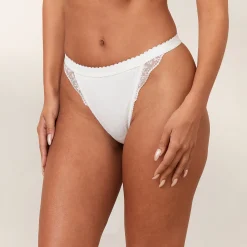 Ribbed Thong - Hvid