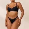 Rosebud Ribbed Balcony BH - Sort