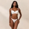 Rosebud Ribbed Balcony BH - Hvid