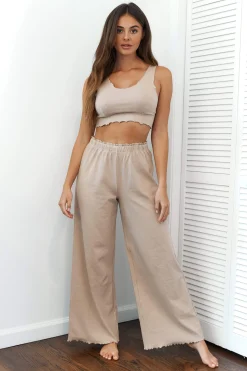 Ruffle Pyjamabukser - Mink