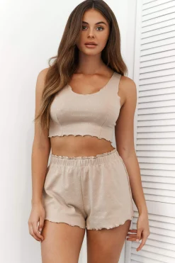 Ruffle Pyjamashorts - Mink