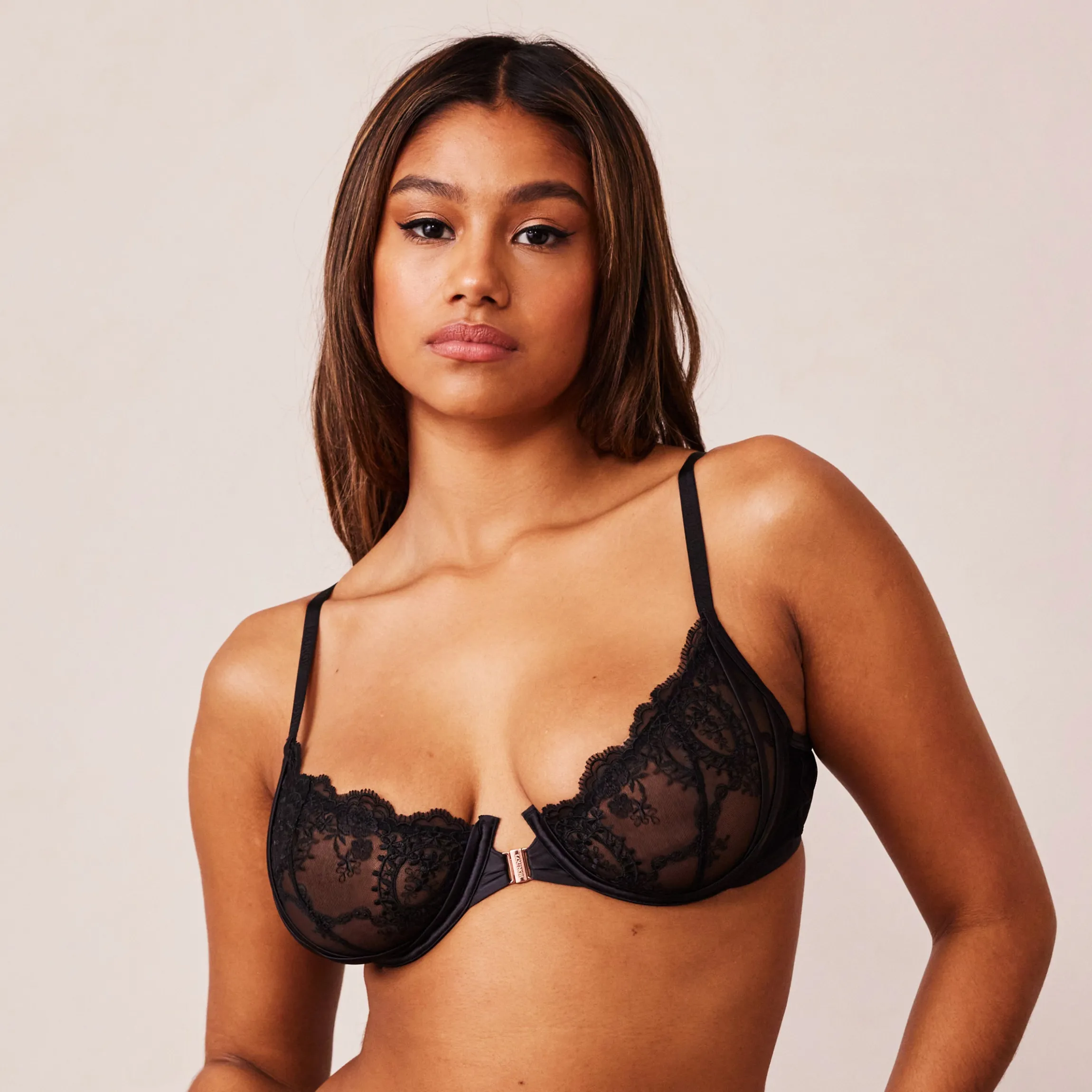 Seduce Front Fastening Balcony BH - Sort