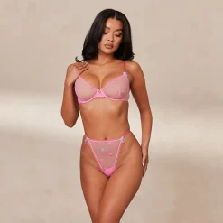 Sheer Floral Balcony BH - Pink