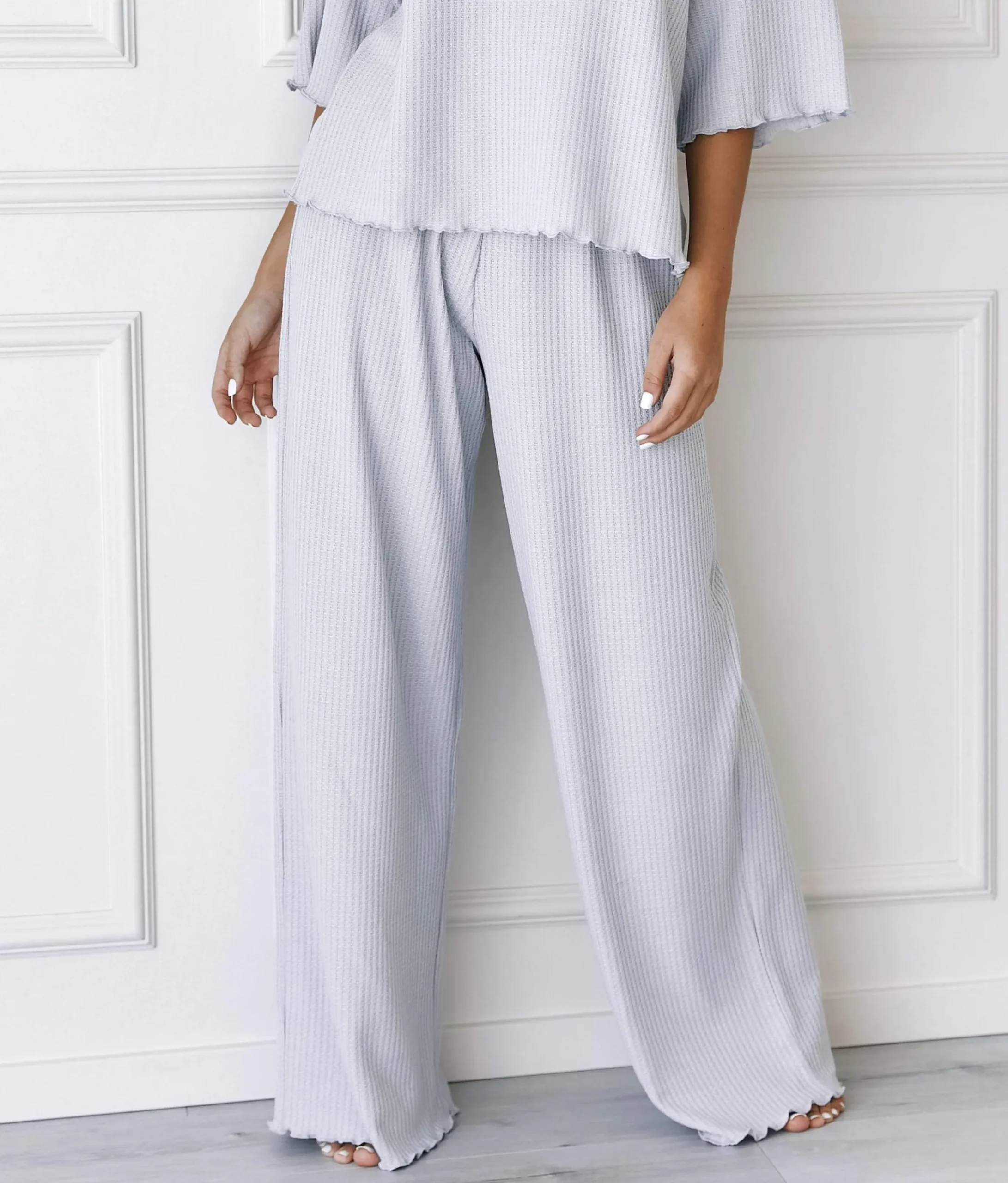 Soft Waffle Pyjamabukser - Rimfrost