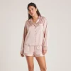 Sparkle Pyjama Skjorte i Satin - Blush