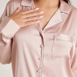 Sparkle Pyjama Skjorte i Satin - Blush