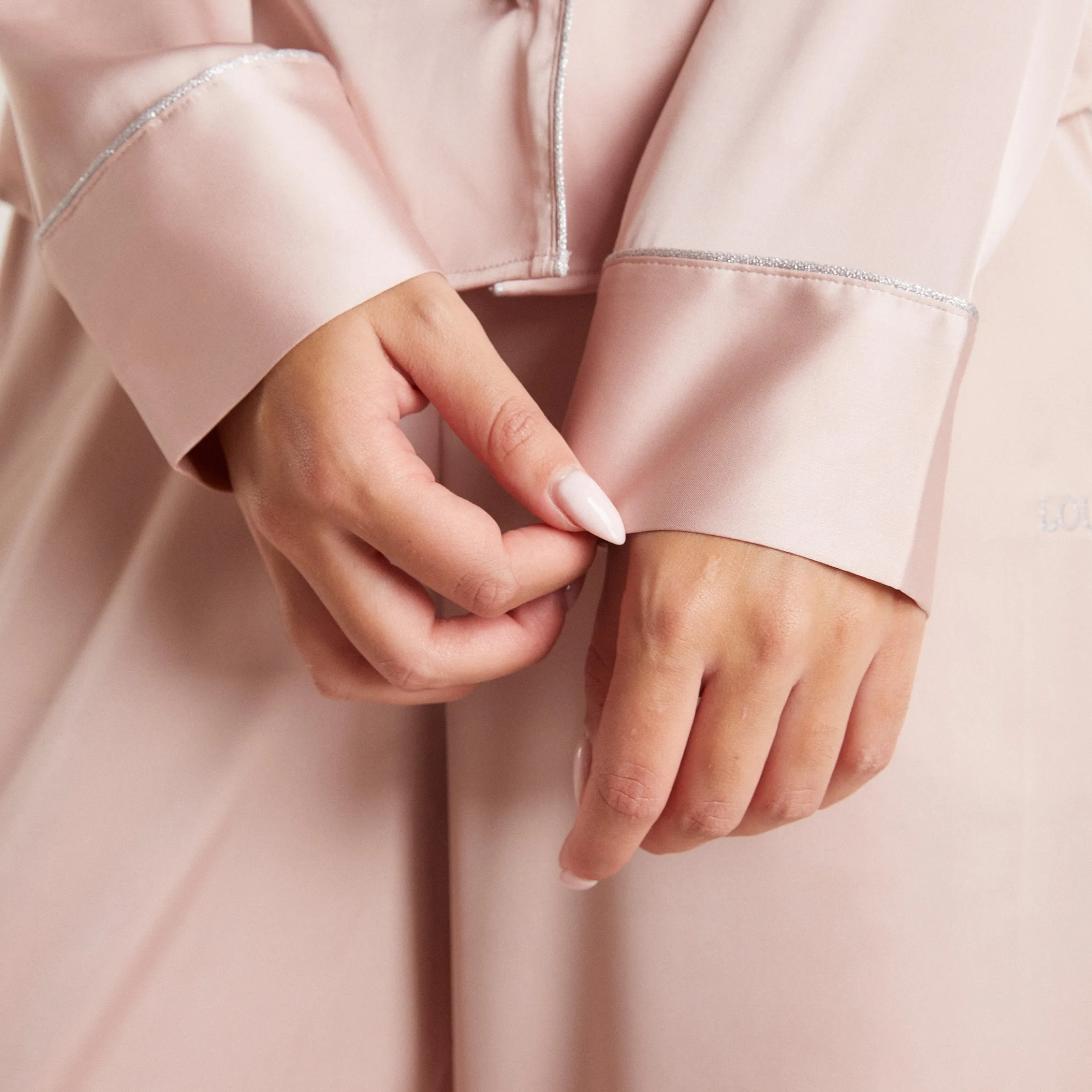 Sparkle Pyjama Skjorte i Satin - Blush