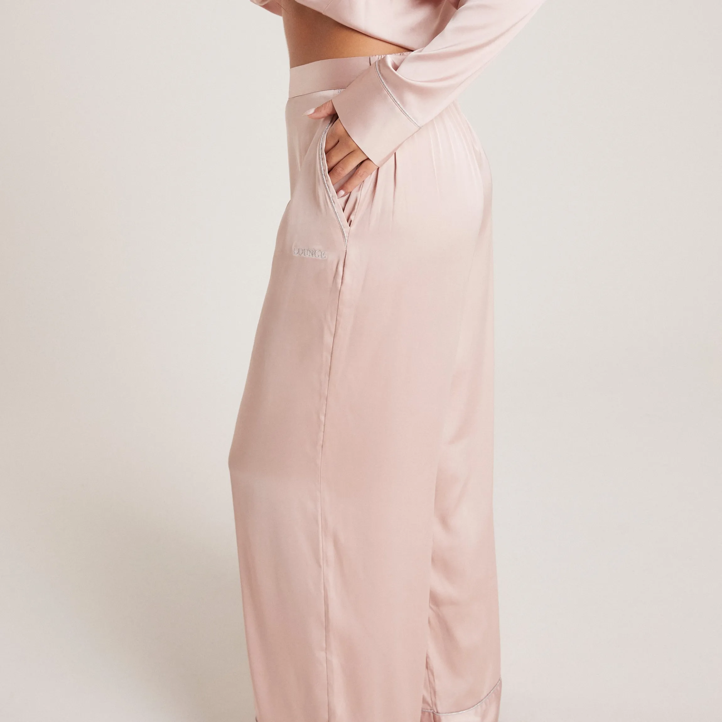 Sparkle Pyjamabukser i Satin - Blush