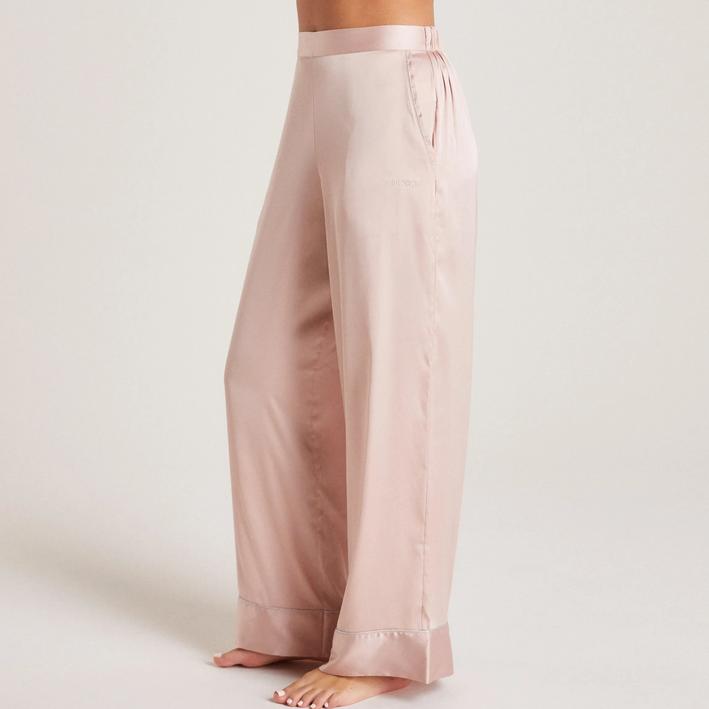 Sparkle Pyjamabukser i Satin - Blush