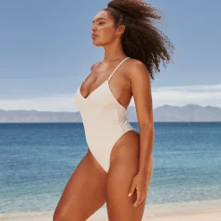 Statement Badedragt i et stykke - Creme