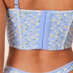 Sweet Longline BH - Blå blomstret