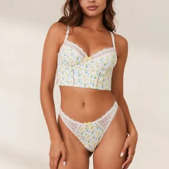 Sweet Longline BH - Hvid blomstret