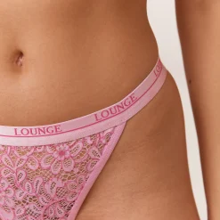 Tofarvet Balcony Thong - Pink