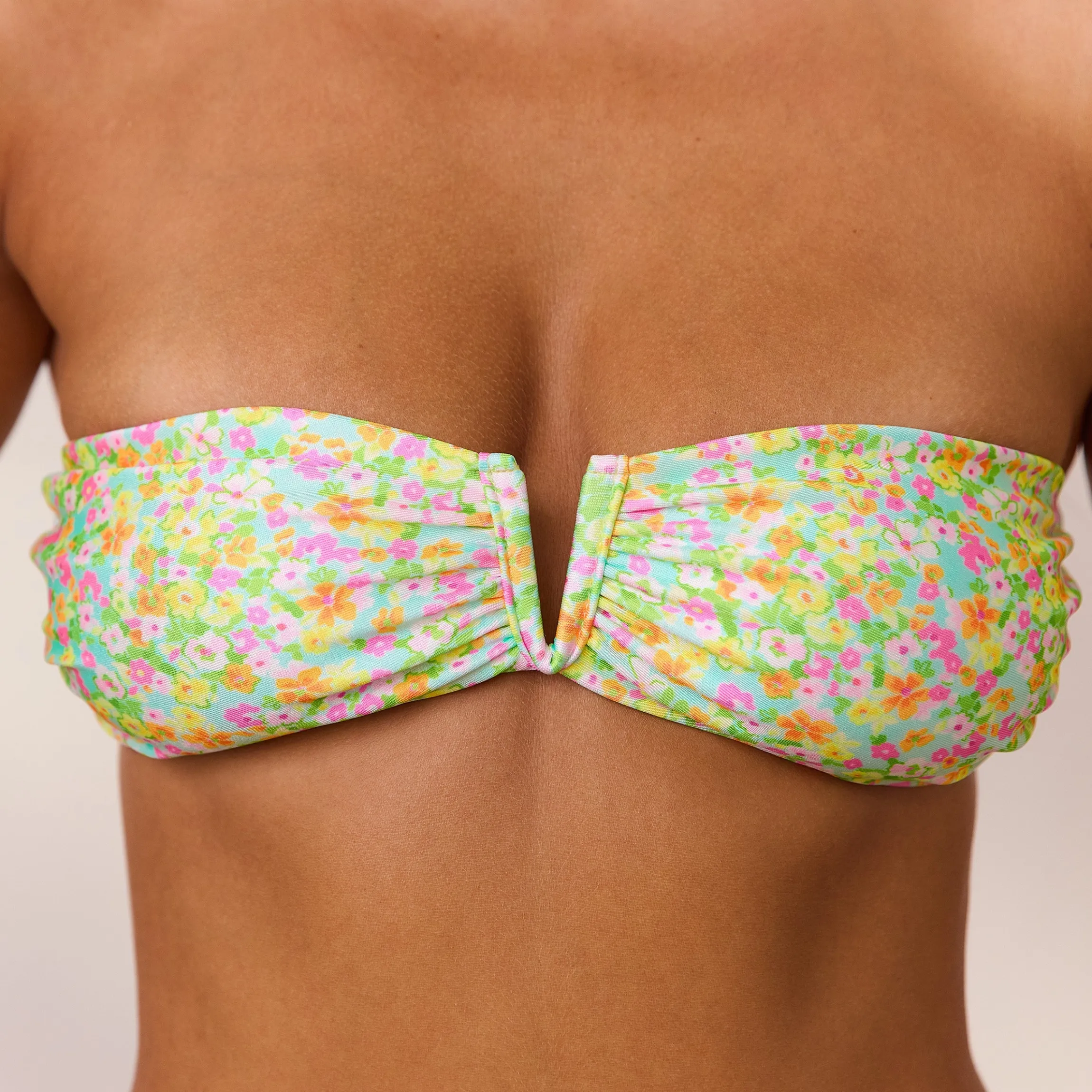 V Strapless Bandeau Bikinitop - Wild Flower
