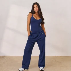 Varsity Bryderryg Bodysuit - Marineblå