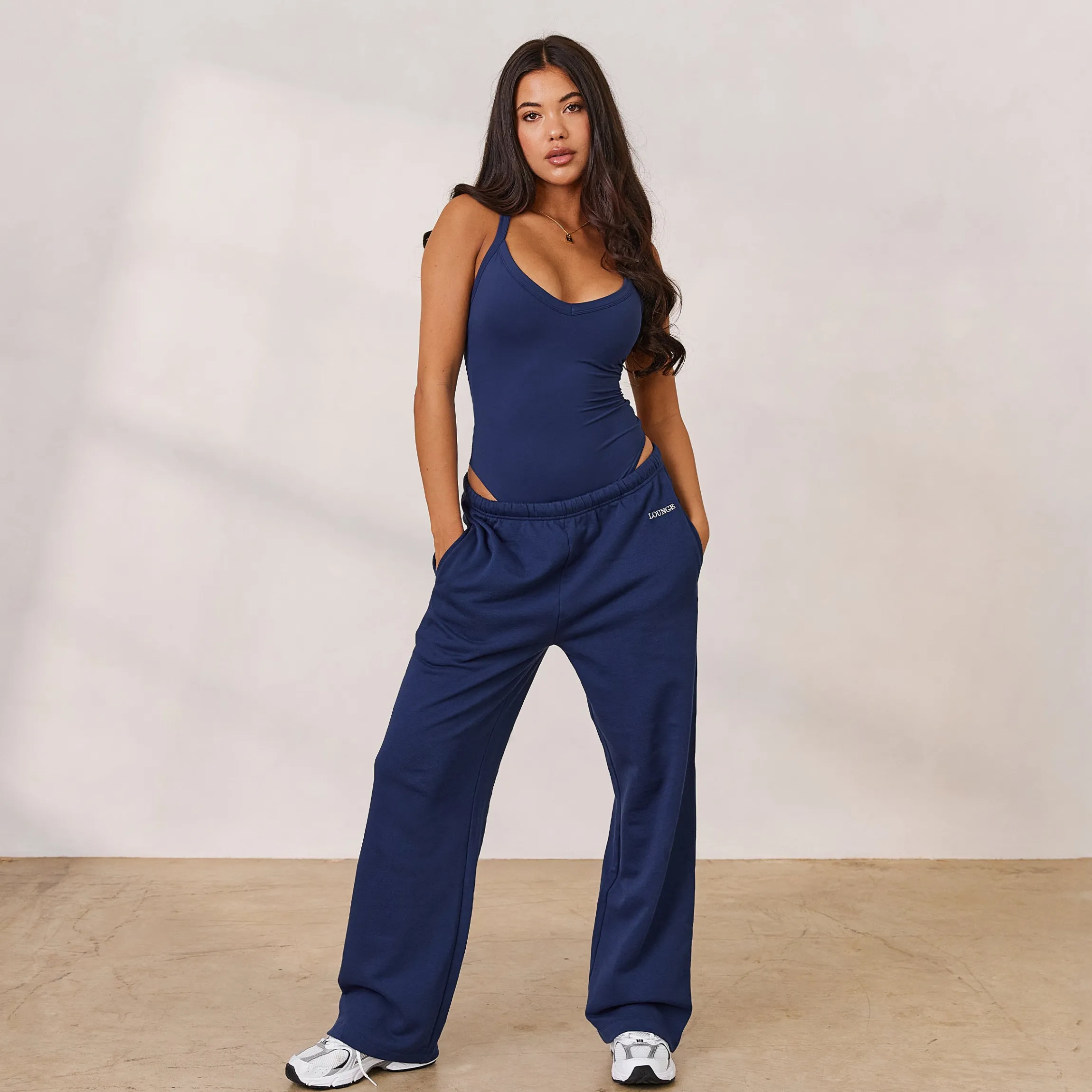 Varsity Bryderryg Bodysuit - Marineblå