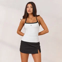 Varsity Bryderryg Cami Top - Hvid