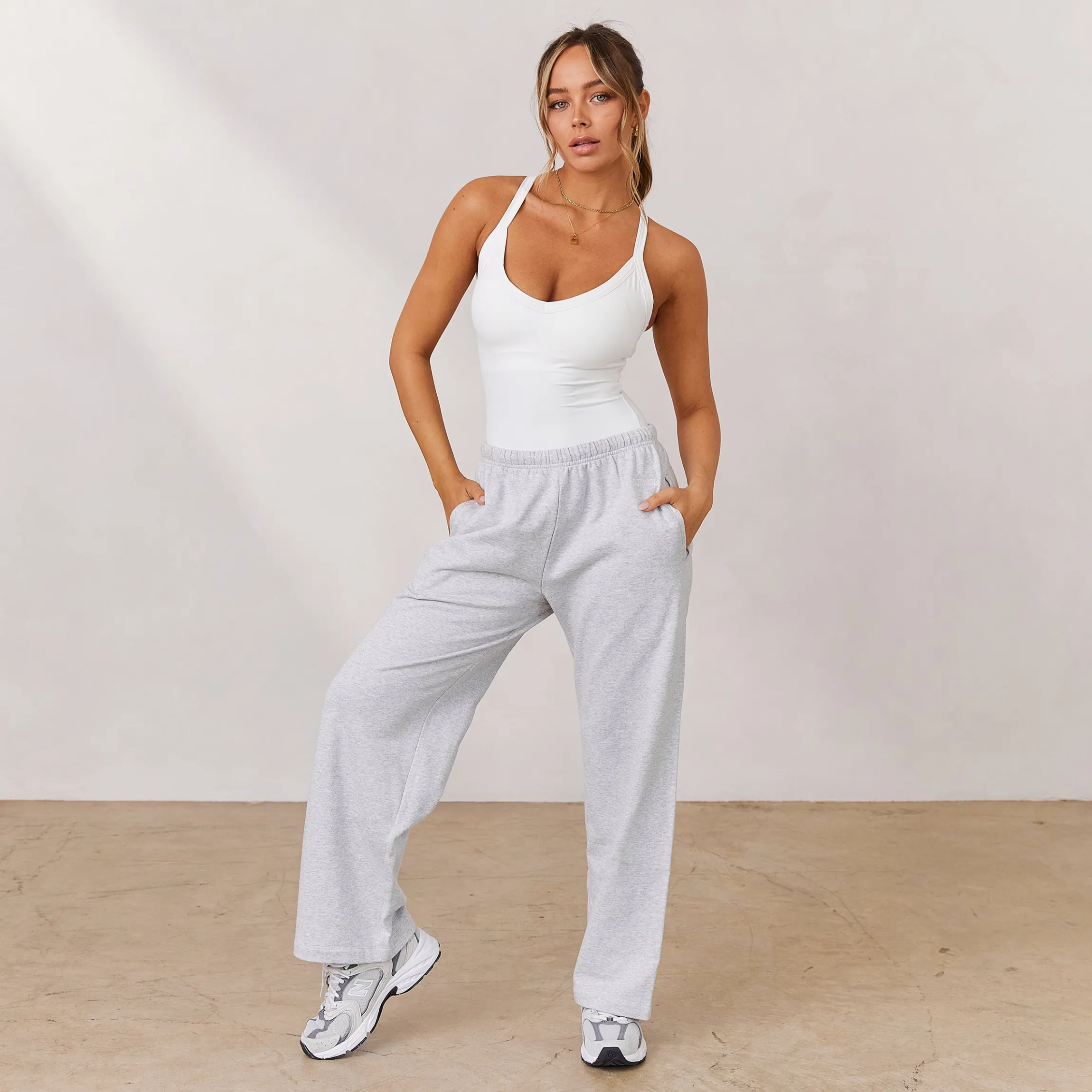 Varsity Joggingbukser med Lige Ben - Frostfarvet