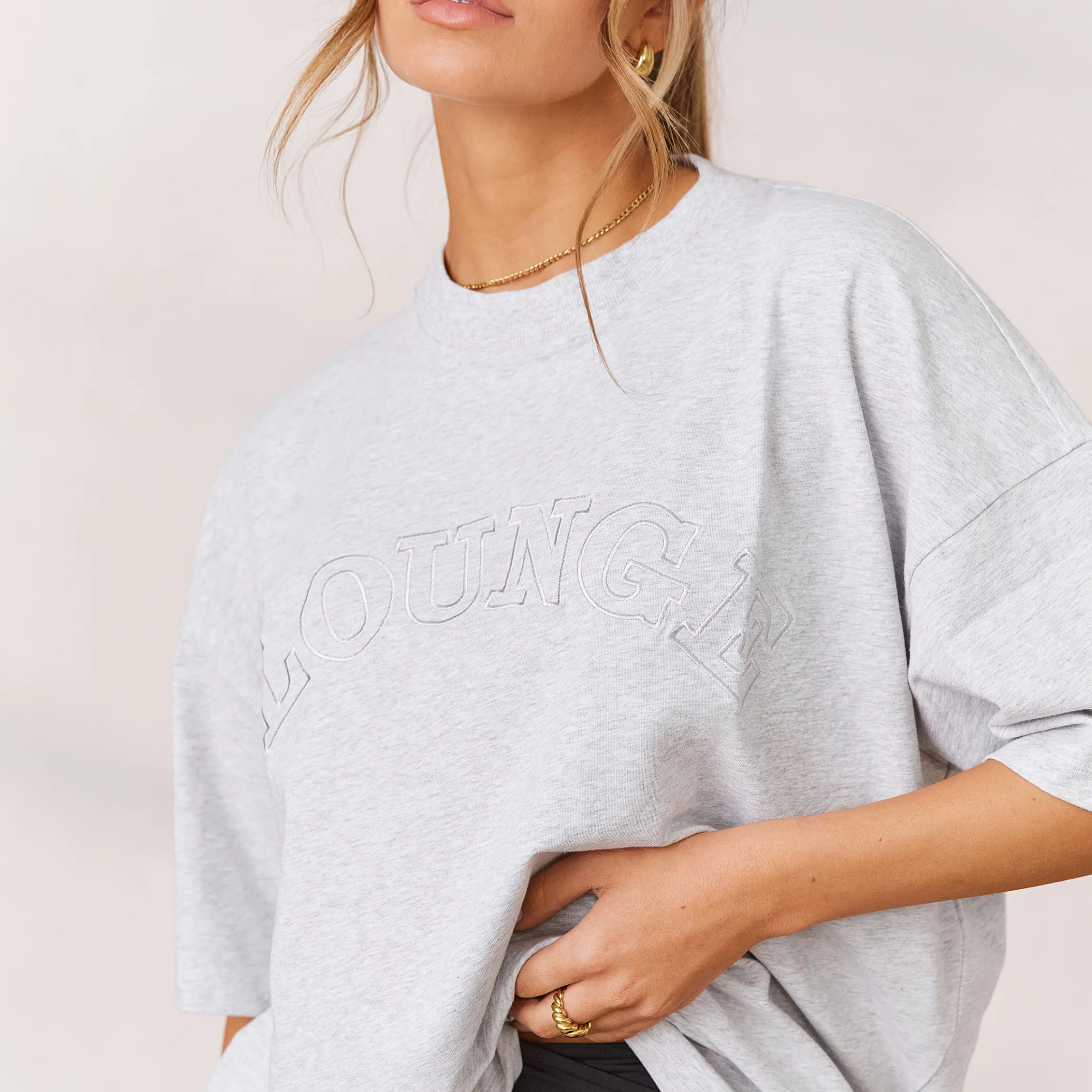 Varsity Oversized T-Shirt - Frostfarvet