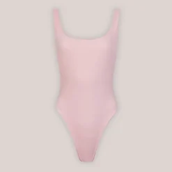 Vendbar badedragt med Høje Ben - Pink/Blomstret