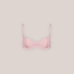 Vendbar Bikinitop med Bøjle - Pink/Blomstret