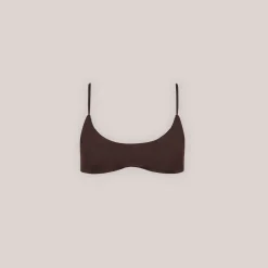 Vendbar Bralette Bikinitop - Brun/Blomstret