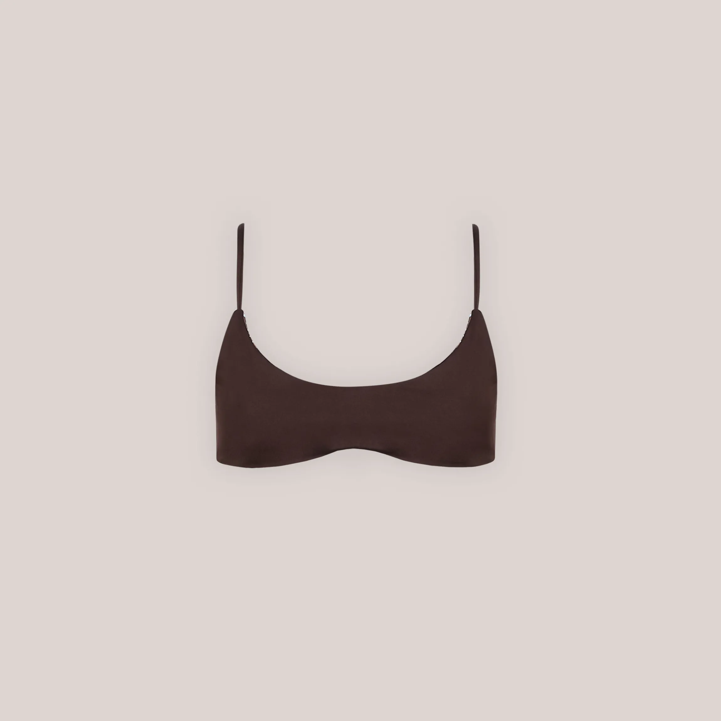 Vendbar Bralette Bikinitop - Brun/Blomstret